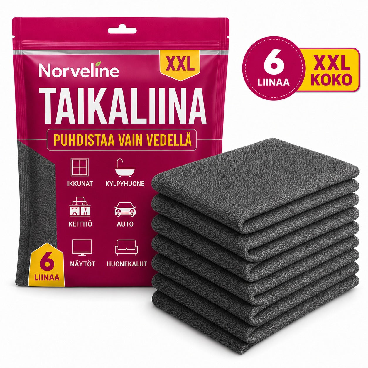 Norveline Taikaliina pakkaus, 6 liinaa, XXL koko
