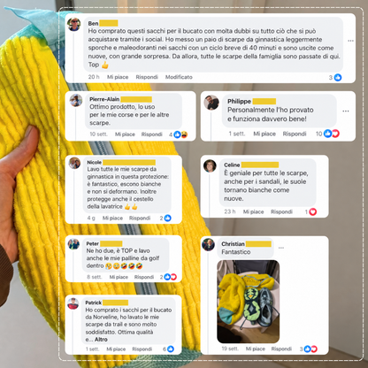 Come usare il sacco lavaggio per scarpe Norveline in 4 passaggi